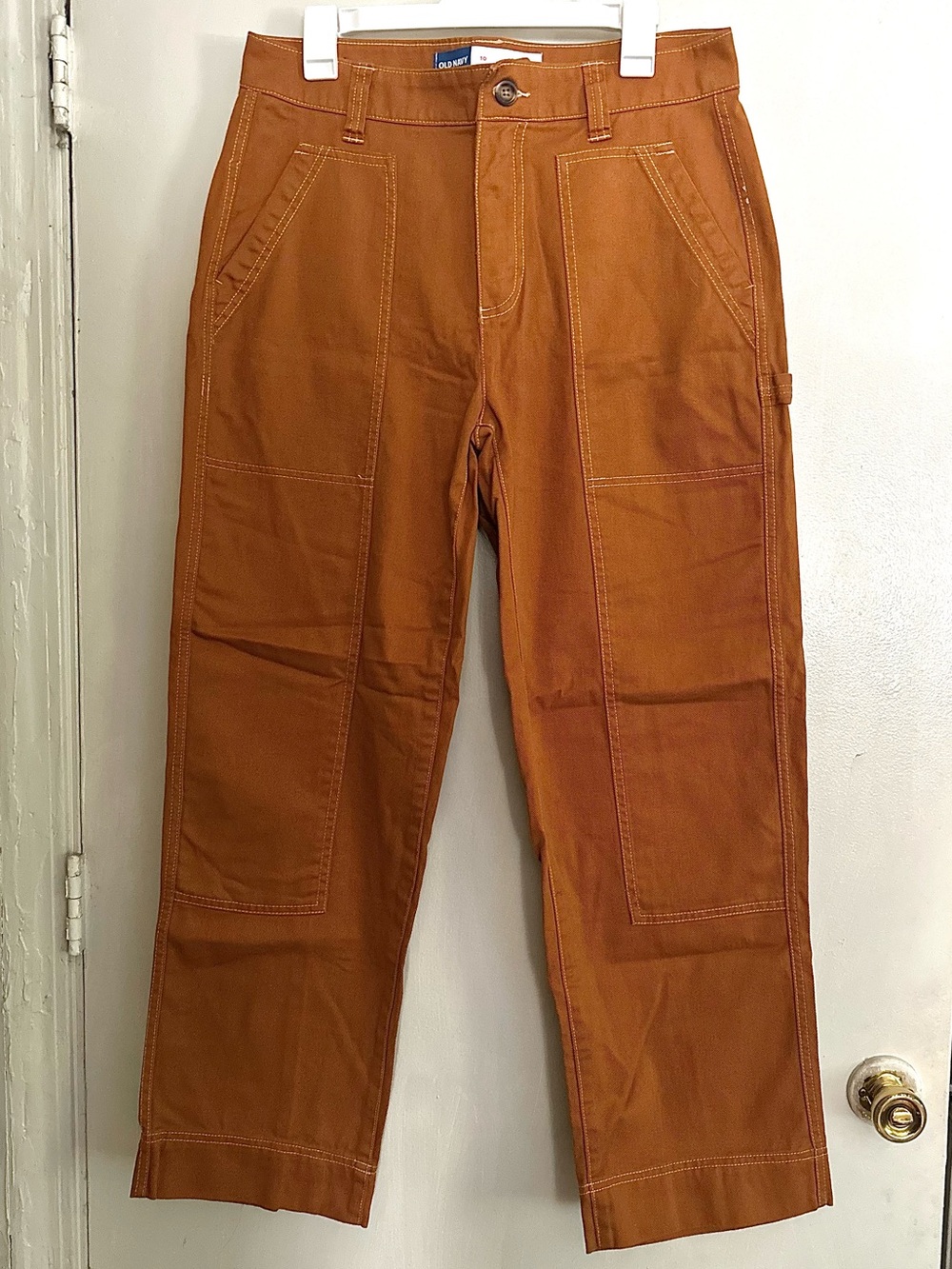 Cargo Pants High Rise Straight Old Navy Utility Size 10 Rust Orange